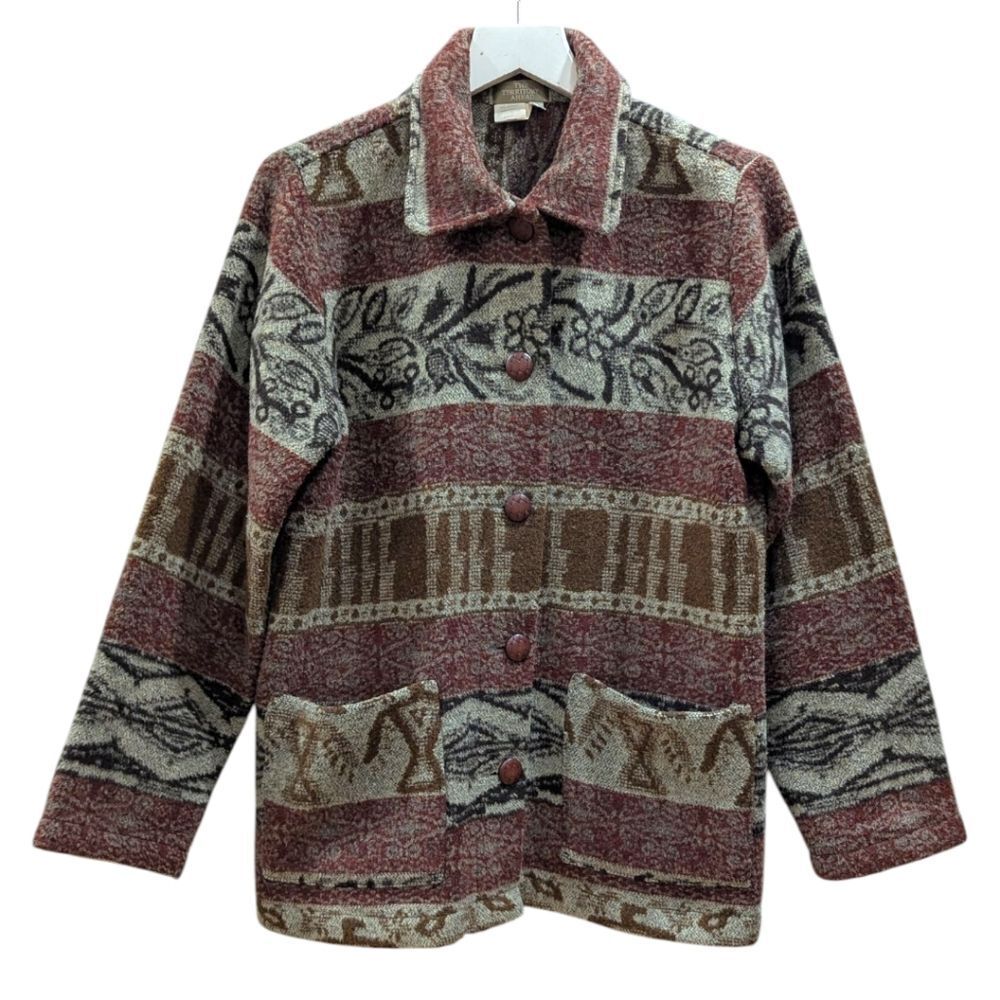 VTG The Territory Ahead Wool & Acrylic Blend Southwestern Aztec Jacket Size S